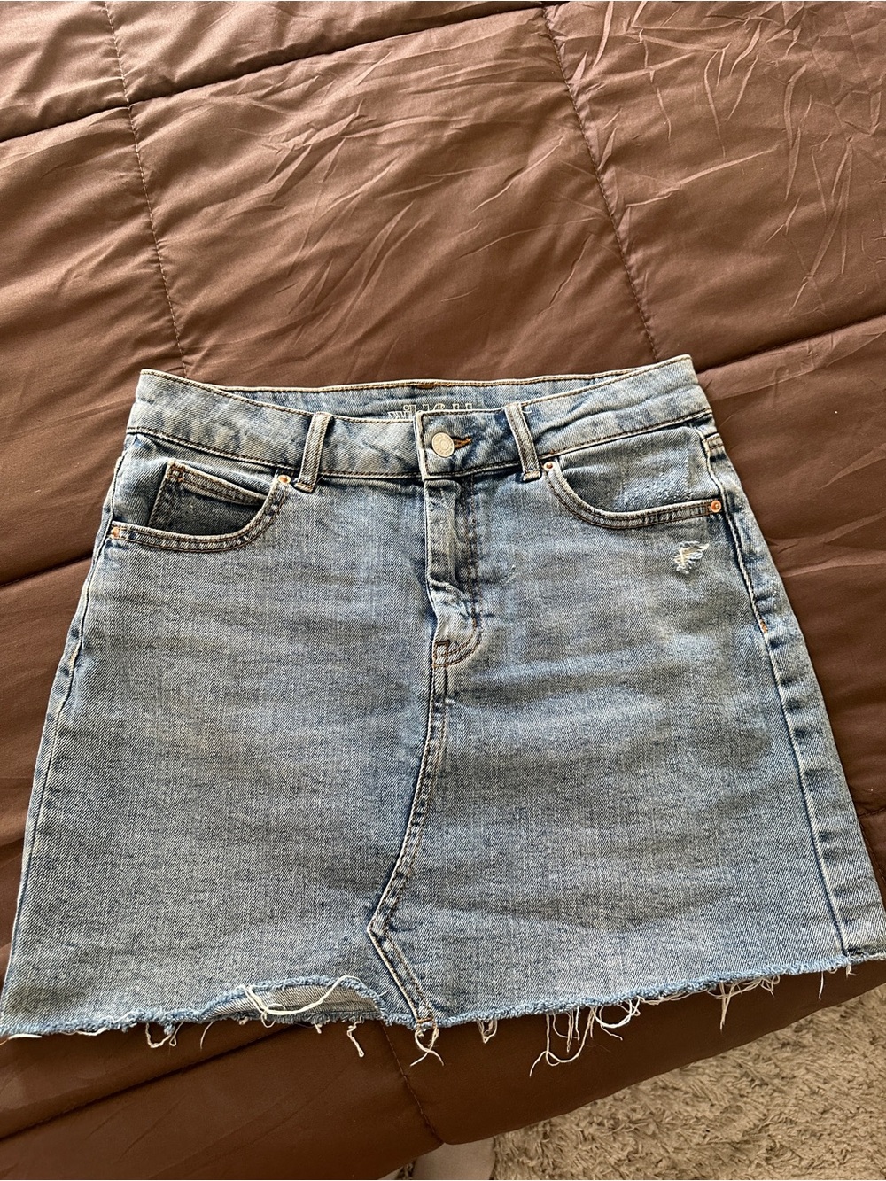 Classic Light Blue Denim Mini Skirt
